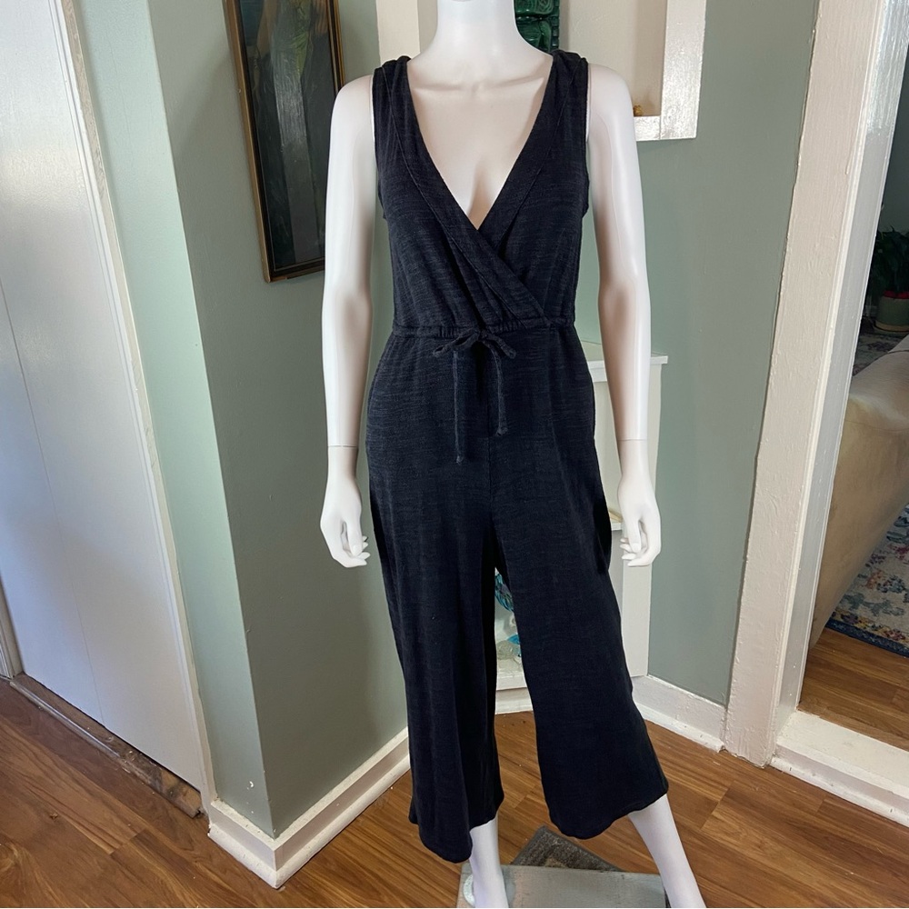 Maternity Old Navy Jumpsuit Knit Charcoal Grey Nursing Cropped XS XSmall